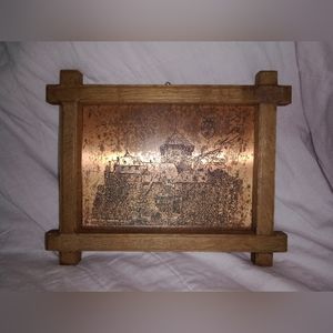 Vintage Copper Engraved Castle Burg In Germany 10 1/4" Long 8 1/4" Wide